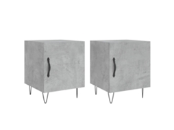 Conjunto de 2 Mesas de Cabeceira em Madeira Cinza Cimento MAISON EXCLUSIVE (40x40x50 cm)