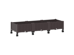 Conjunto 1 Vaso De Jardim Vidaxl Castanho Polipropileno (120 X 40 X 29 Cm)
