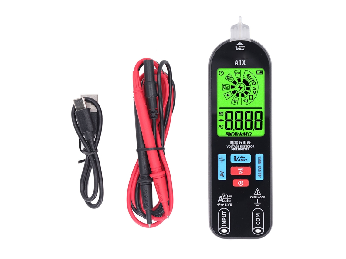Multímetro Digital Lcd Tester de Tensão Capacitância Resistência com Sondas e Cabo Usb para Manutenção