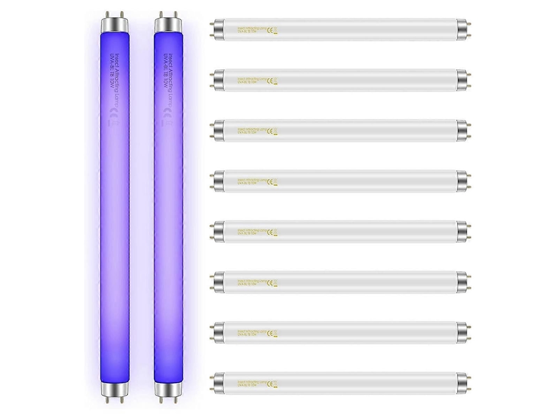 Kit Com 10 Lâmpadas De Reposição Para Zapper De Insetos, 10w, Para Modelos De 20w, T8, 13 Polegadas