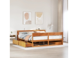 Cama Sem Colchão 180x200 Cm Pinho Maciço Castanho-mel