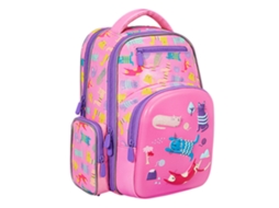 Mochila Escolar para Niños com Tecnologia de Compressão 3d Sem Pressão e Múltiplos Compartimentos Rosa Tamanho S