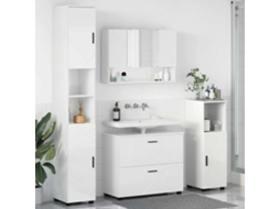Vidaxl Conjunto De Móveis Para Banheiro 4 Unid. Branco Brilhante