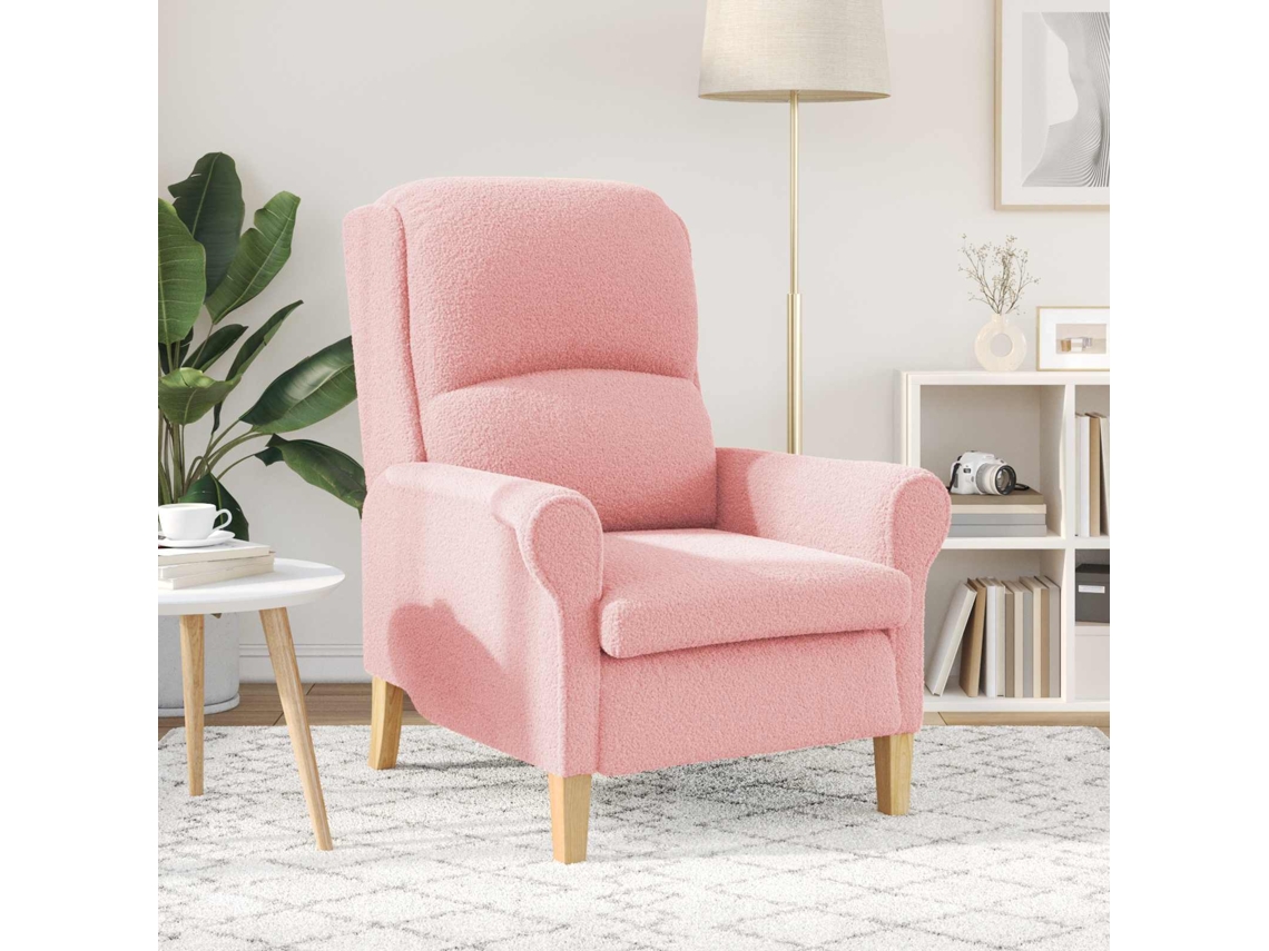 Vidaxl Poltrona Rosa Tecido Soft Sherpa