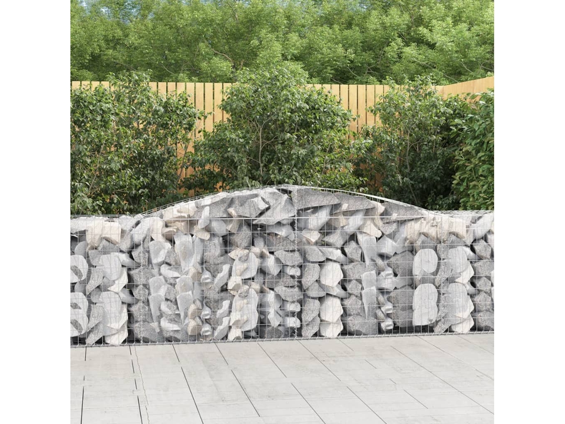Vidaxl Cestos Gabião Arqueados 20pcs 400x50x80/100cm Ferro Galvanizado