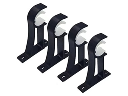Soporte Para Varillas De Cortina Linjou, 4 Piezas, Cor Preto, Para Varillas De 1 Polegada, Alumínio Resistente Negro