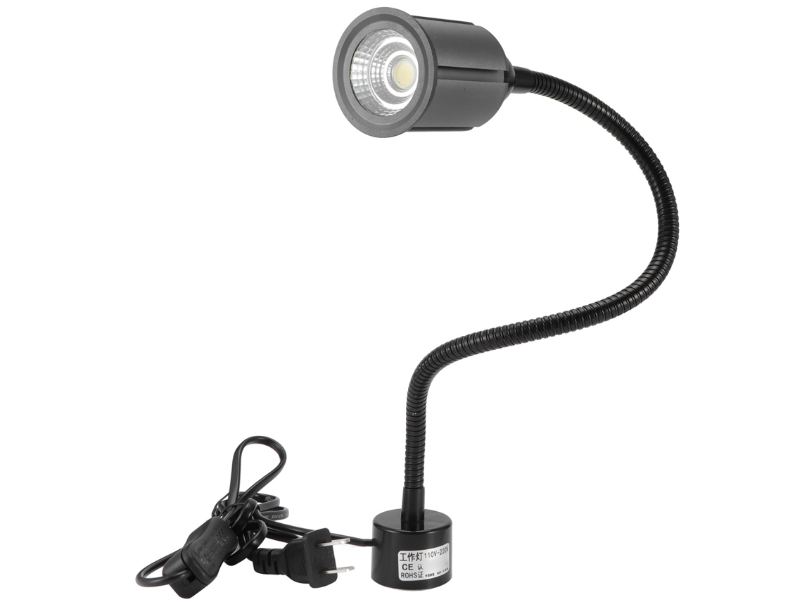Lâmpada de Trabalho Led 12w com Base Magnética e Pescoço de Ganso Ajustável para Máquinas Cnc