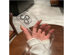 Capa Transparente Rígida Eletrodepositada Ultrafina Para Iphone 17 Air Com Película Protetora Para Lente.