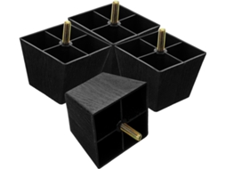 Sewacc Conjunto De 4 Pés Móveis Quadrados Resistentes Em Plástico E Metal, Ajustáveis E Com Estabilidade