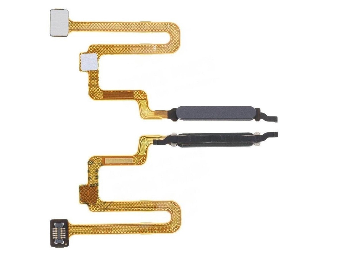 Botão liga/desliga / Sensor de impressão digital compatível com Xiaomi Poco X4 Pro 5G e cabo flexível, preto neon