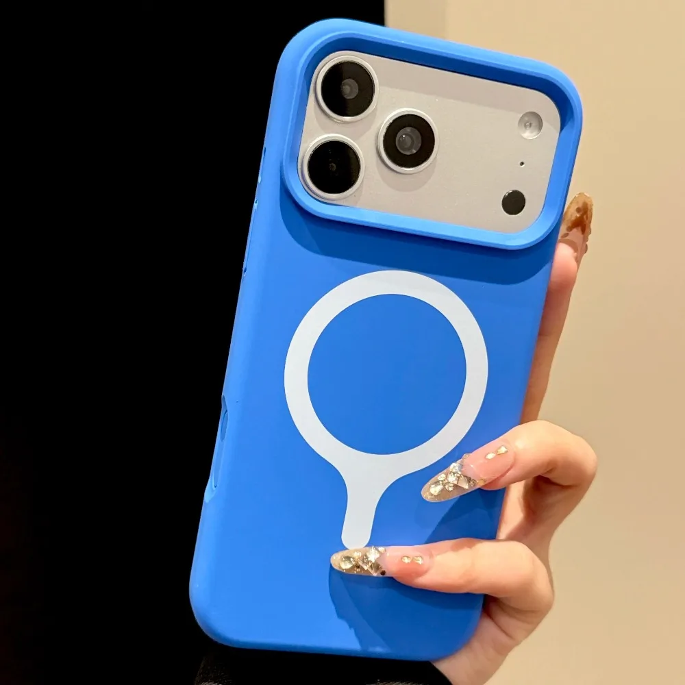 (azul, Iphone 17 Pro Max) Capa De Celular Em Silicone Líquido Macio, Compatível Com Magsafe, À Prova De Choque E Resistente A Quedas.