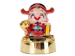 Primerox estátua de Cai Shen Solar Balançante Adorno Carro Decoração Casa Símbolo de Riqueza