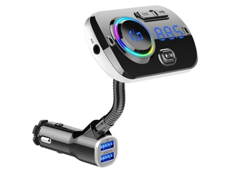 Transmissor Bluetooth, adaptador de áudio para rádio de carro MP3 com duas portas USB