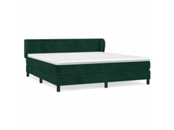 Cama com Molas/colchão 160x200 Cm Veludo Verde escuro MAISON EXCLUSIVE