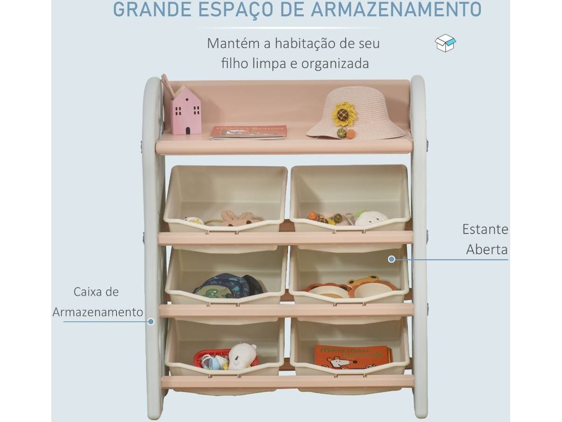 Estante Infantil HOMCOM Azul (HDPE - 76x36x92cm)