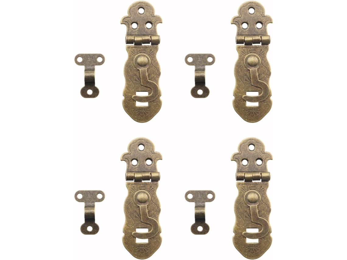 Conjunto de 4 Tâmaras Decorativas 90 Graus Em Bronze Antigo, Estilo