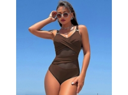 2026 traje de Banho de uma Peça de Náilon para Mulher com Controle Abdominal e Decote V Sexy S2024123014535