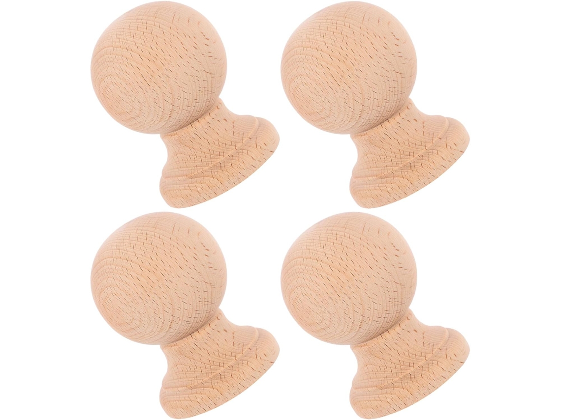 Conjunto 4 Ponteiras Decorativas Madeira Maciça Balaústres Acabamento Elegante Artesanal Perfeitas Decoração GOKOCO