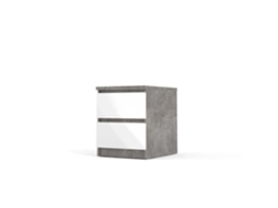 Mesa de cabeceira Nothing 2 gavetas branco brilhante contemporâneo