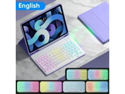 Capa Com Teclado Para Ipad 10.27/8/9thair3/pro10.5 Geração, Retroiluminação Em Cores Do Arco-íris, Teclado Destacável Roxo Hexinyigjly
