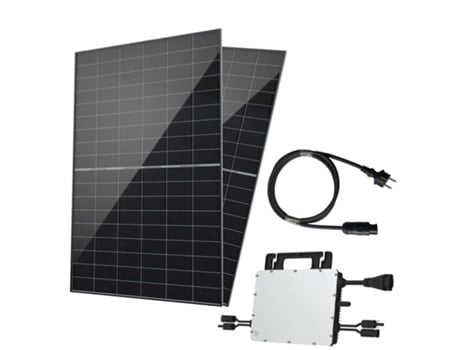 Robinsun® Kit Solar 2000 Basic | 4x Painel Solar Hanersun Hi Touch 5n 1x Microinversor Tsun MS2000 Varanda 1x Cabo 3m