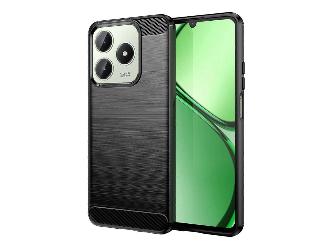 Capa De Celular Tpu Com Textura Escovada De Fibra De Carbono