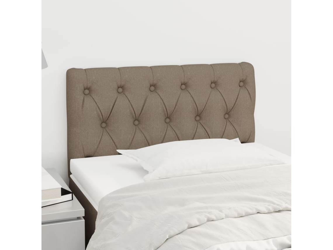 Vidaxl Cabeceira De Cama Tecido 80x7x78/88 Cm Cinzento-acastanhado