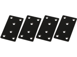 Pacote Com 20 Placas Planas De Reparo Em Aço Inoxidável Preto, Com 1, 8mm De Espessura, Suportes Retos Para Móveis De