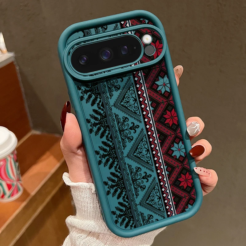 Capa Para Celular Google Pixel 9a Com Estampa Retrô (azul), Capa Macia De Tpu À Prova De Choque.