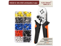 Kit De Crimpagem De Terminais Tubulares Para Ferramentas Elétricas De Aço Carbono, Tamanhos 0,08-16mm²/0,25-10mm²