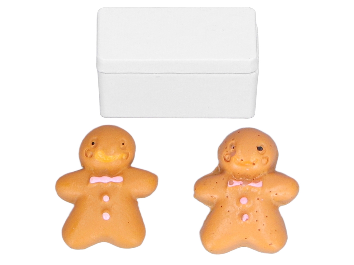 Modelo De Biscoito Em Miniatura Para Casa De Bonecas Com Caixa E Conjunto De Biscoitos Branco 1:12