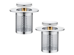 Conjunto de 2 Ralos Aço Inoxidável para Pias Cozinha, Ralo Pop up com Filtro Cabelo, Chão em Banheiros AQUAFORGE (lgl)