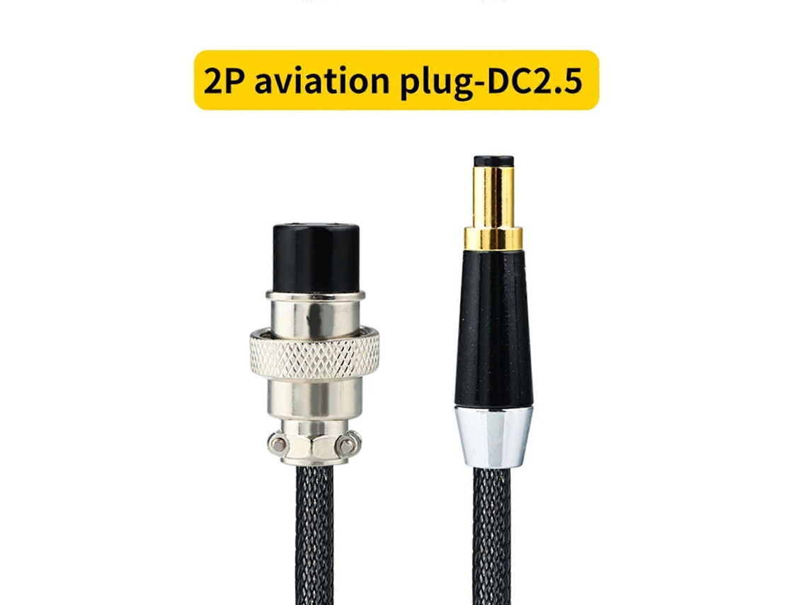 Cabo de alimentação CC de alta qualidade com conector macho, adaptador de extensão CC 2.1 2.5 2P (não aplicável)