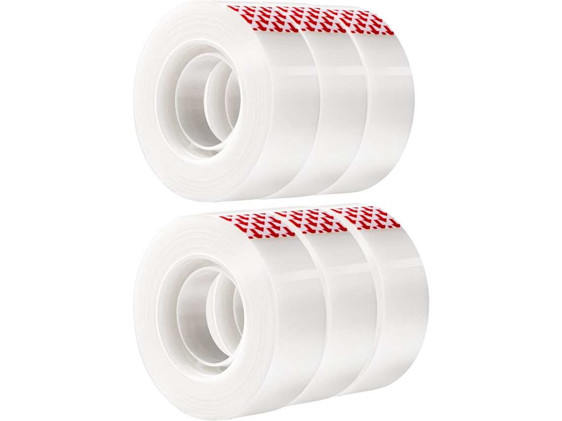 Conjunto de 6 Rolos de Fita Adesiva Invisível, 1,8 Cm X 26 M BRILVIBERA