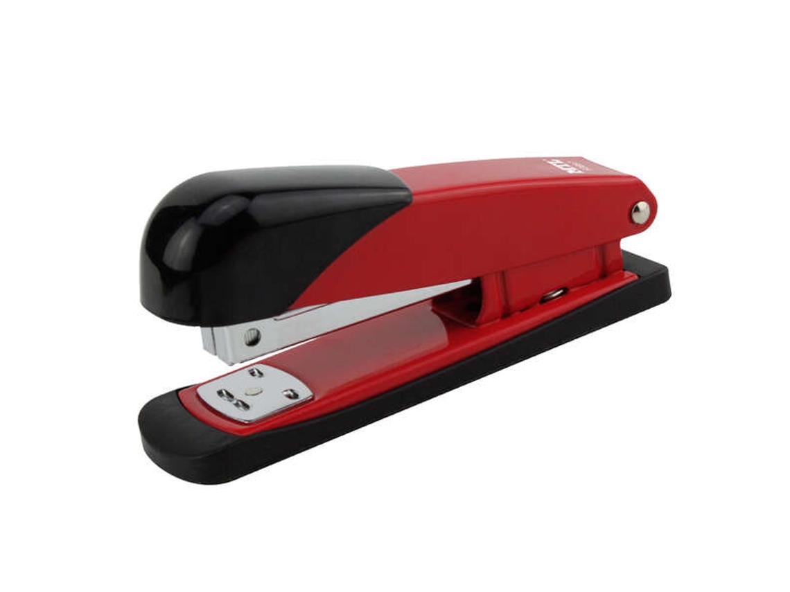 Grampeador De Mesa Metálico Dohe Até 20 Folhas Capacidade 100 Grampos Cor Preto/vermelho