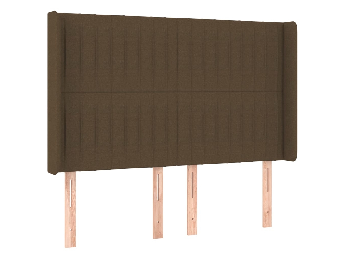Cabeceira de Cama com Abas Tecido Castanho Escuro MAISON EXCLUSIVE (147x16x118 cm)