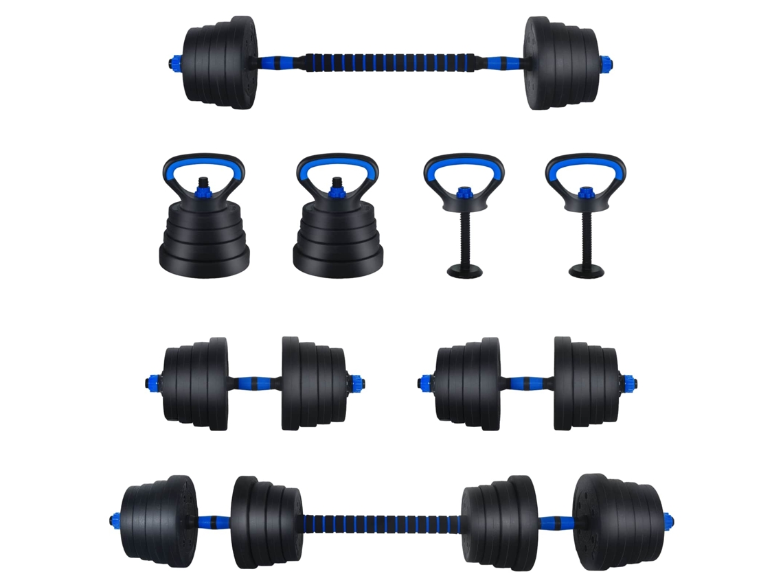 Conjunto 1 Conjunto De Halteres Vidaxl Preto Pvc (132 X 21 X 21 Cm)