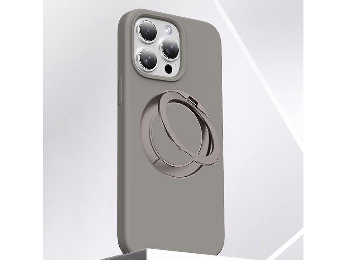 Capa Tkdaddy Para Iphone 16 Pro Com Suporte Giratório De Silicone Capa Para Celular Com Botão De Controle De Toque Da Câmera Cinza