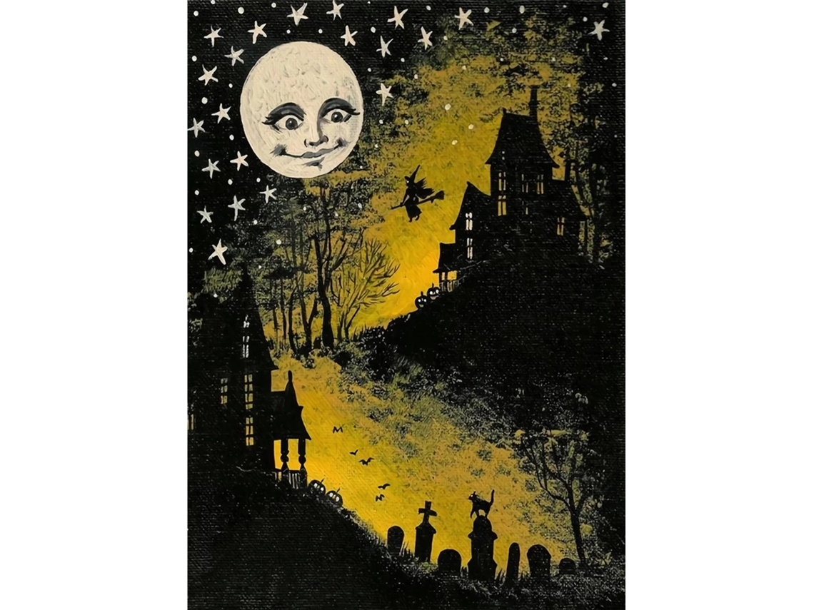 Pintura De Diamantes Design De Broca Completa Tema De Halloween