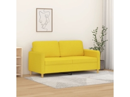 Vidaxl Sofá De 2 Lugares 140 Cm Tecido Amarelo-claro