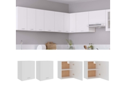 Vidaxl Armários De Parede “lyon” 2 Pcs Deriv. Madeira Branco