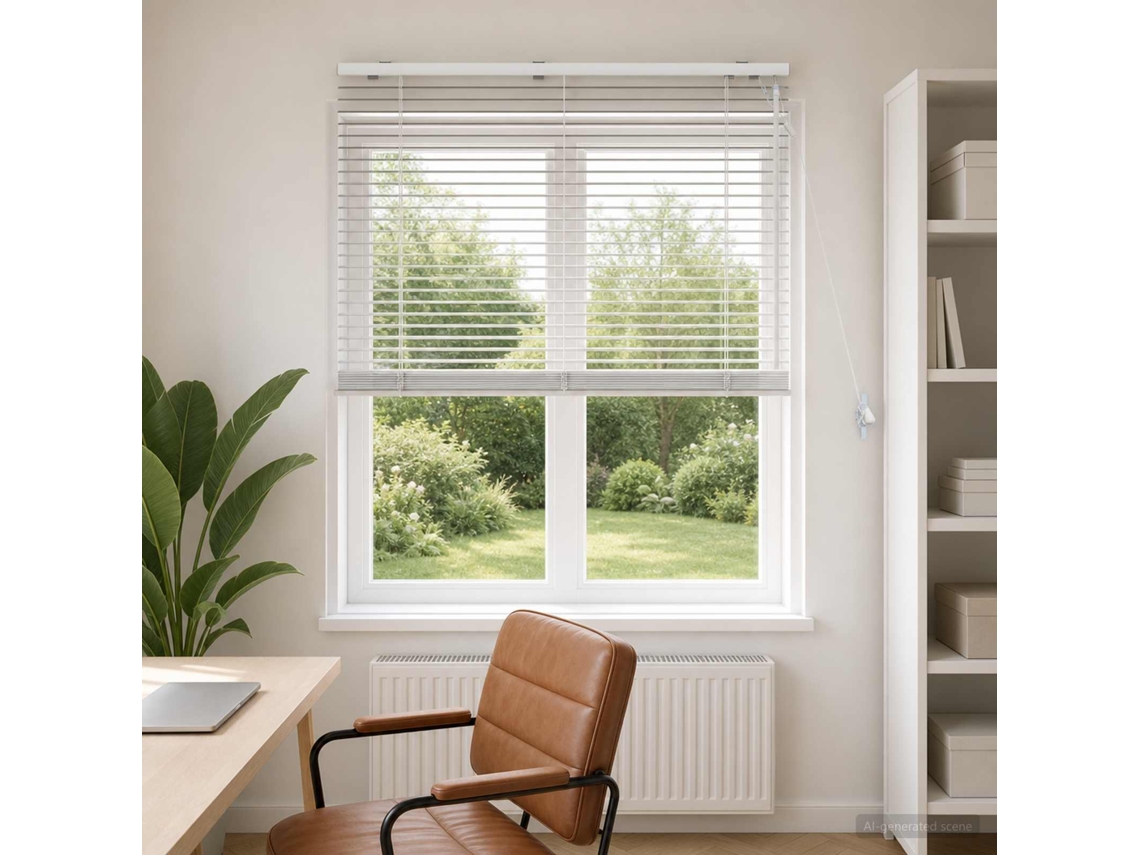 Vidaxl Cortina Veneziana Branco 105 X 160 Cm 35 Mm