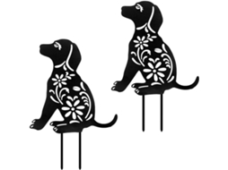 2 Estacas de Jardim em Acrílico com Formato de Cachorro,s À Quebra e Leves para Decoração de Jardins e Gramados CHABERLU