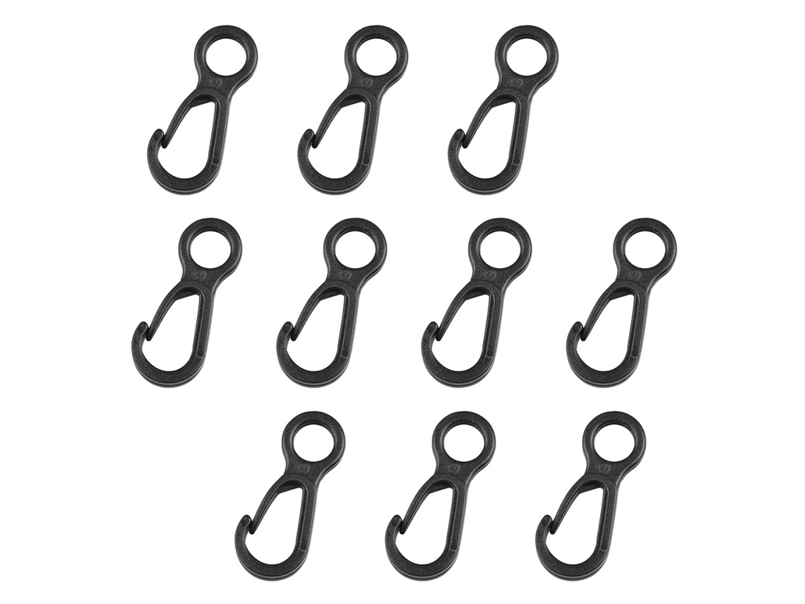 Conjunto de 10 Mosquetões AQUAFORGE multifuncionais para camping e equipamentos