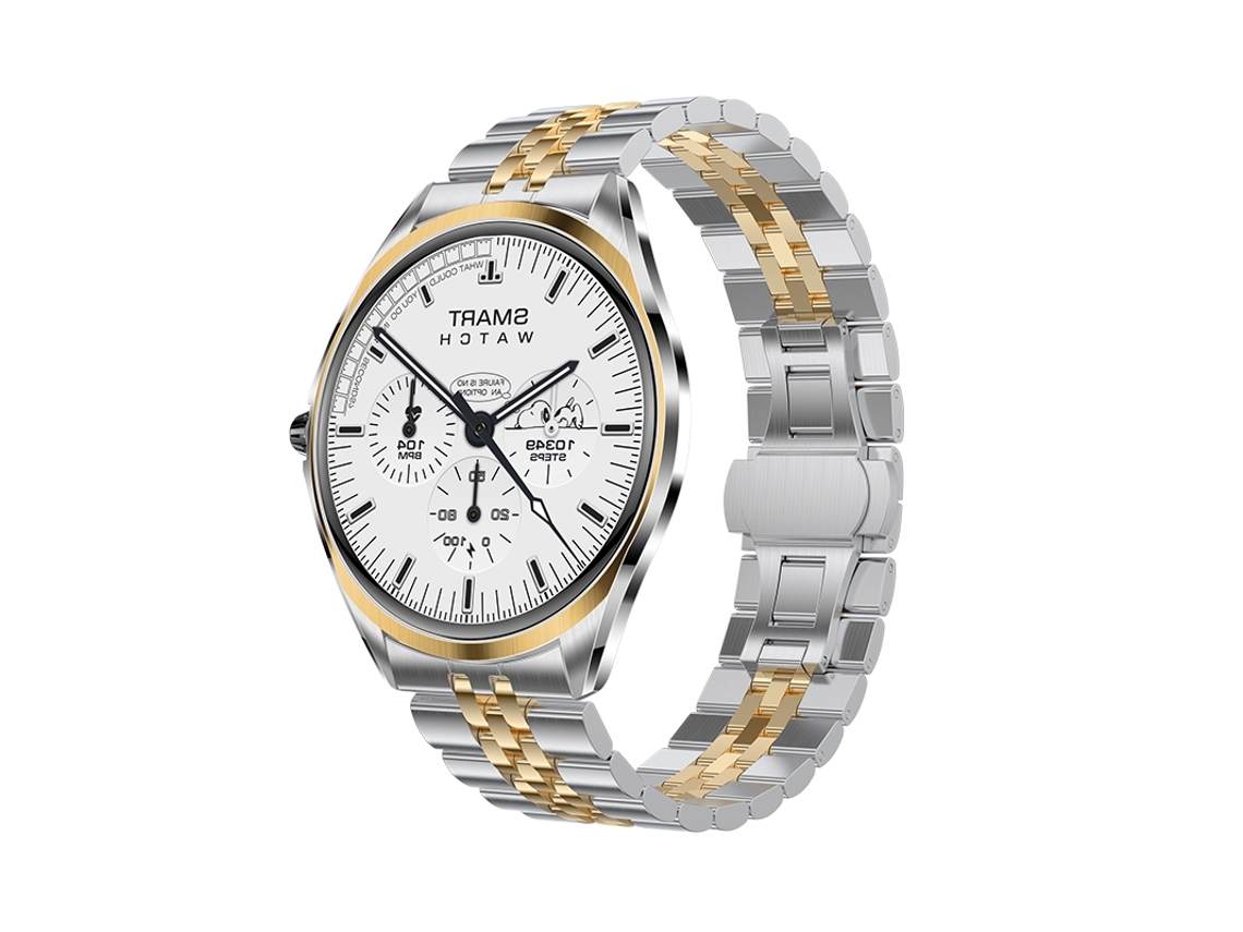 Smartwatch com Tela Amoled de 1 43 Polegadas Chamadas Bluetooth e Modos Esportivos Ouro YEMAESRE