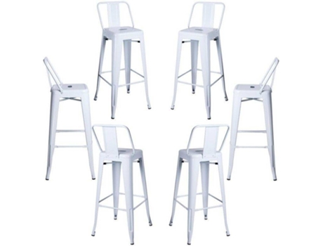 Pack 6 Bancos  Torix (Branco - 43 x 100 x 43 cm - Aço Reforçado)