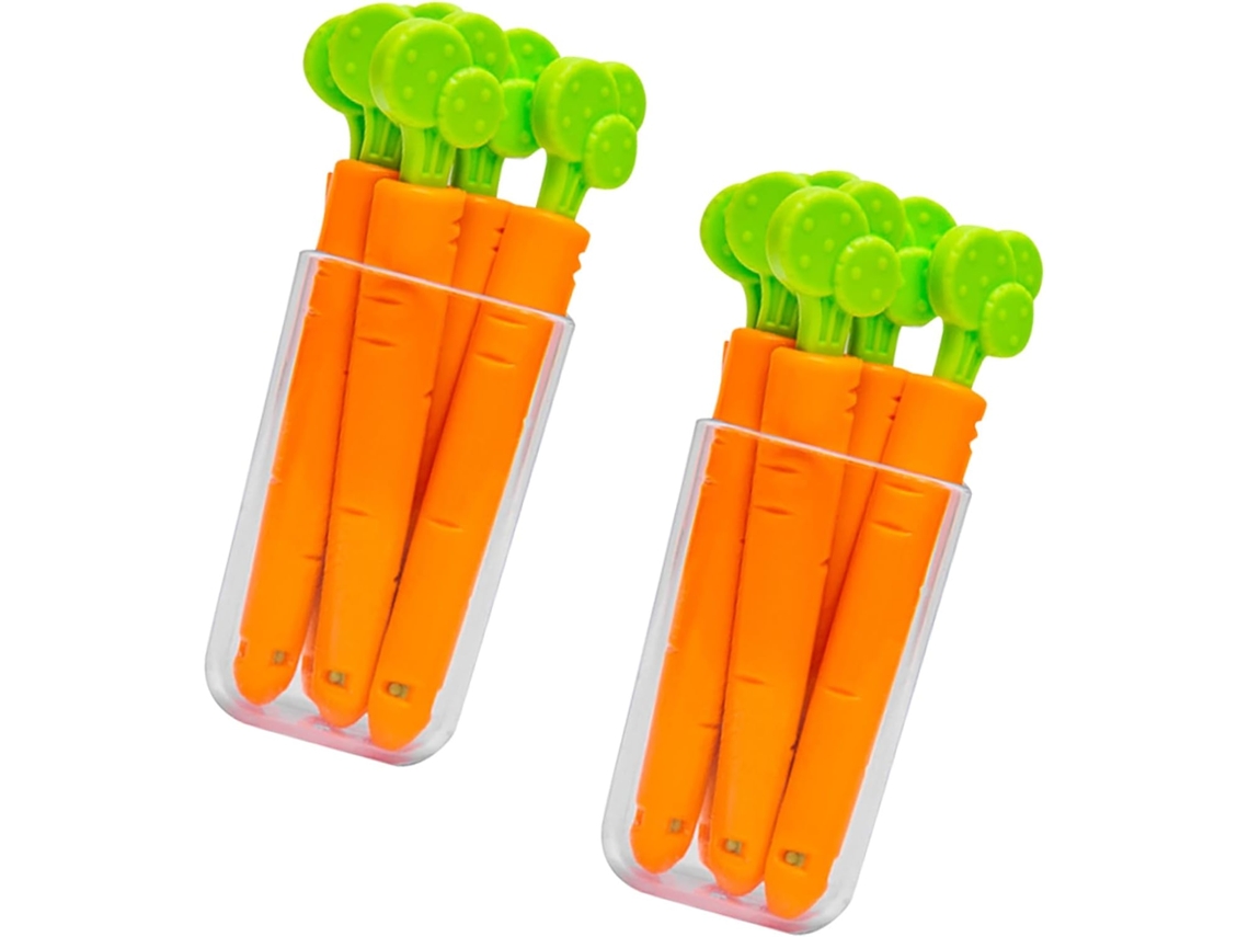 2 Conjuntos de Alfinetes Laranja para Namorar Saquinhos Lanches, Pequenos, Feitos em Plástico Resistente, para Geladeira