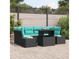 Vidaxl Conjunto De Sofá De Jardim 7 Unid. 6-número De Lugares
