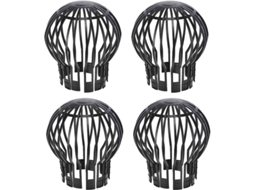 Conjunto De 4 Protetores De Canaletas Plásticas Negras 13,2 Cm X 14,5 Cm Para Drenagens