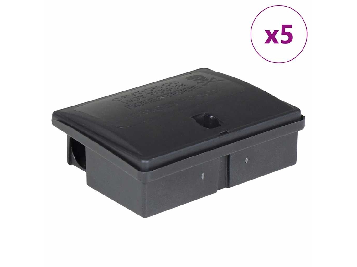 Maison Exclusive - Armadilhas Para Ratos 5 Pcs Preto 13x10x4 Cm
